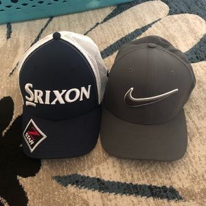 Nike and srixon golf hats